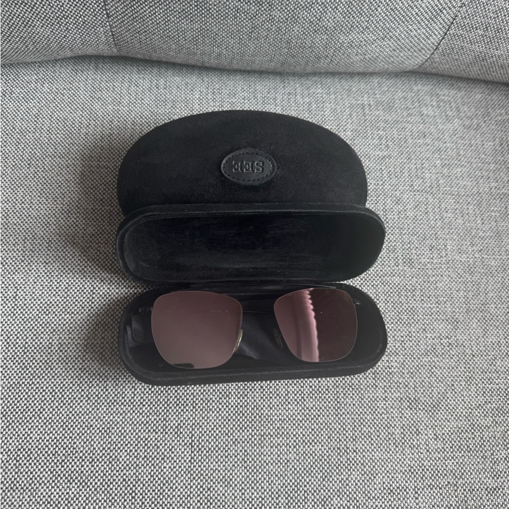Black and Pink Reflective Sunglasses with Protective Case